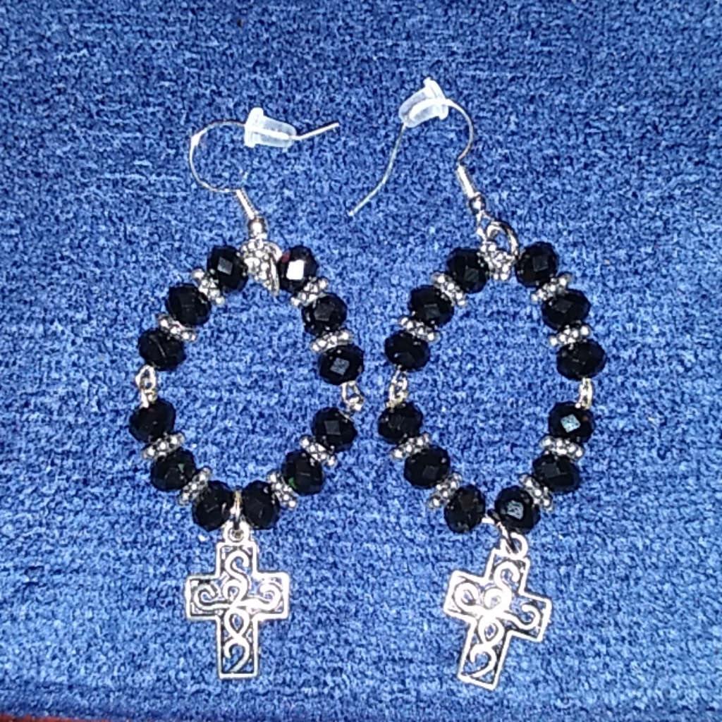 Homemade Cross Earrings 6$